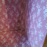 Handcrafted wooden doll cabinet, vintage French 50s