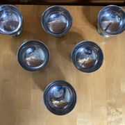 Set of 6 Ice Cream Bowls Style Rémy LETANG Vintage Stainless Steel #E084