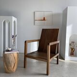 Armchair in natural wood (teak) minimalist design