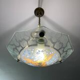 Aurys Loys Lucha enameled glass basin with lily of the valley decoration