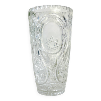 Vase vintage en cristal motif ciselé