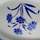 Oval dish with blue carnations