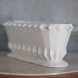 White enameled cast iron vase, art deco vase, art deco planter, collection