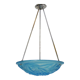Old degue chandelier, suspension basin art deco 1 fire, in blue glass paste. signed degué