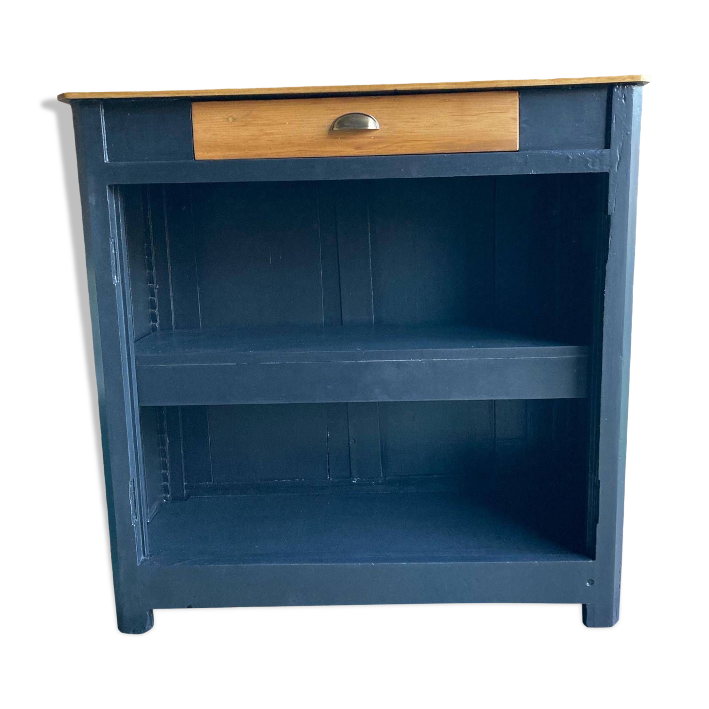 Bar cabinet with chevron installation