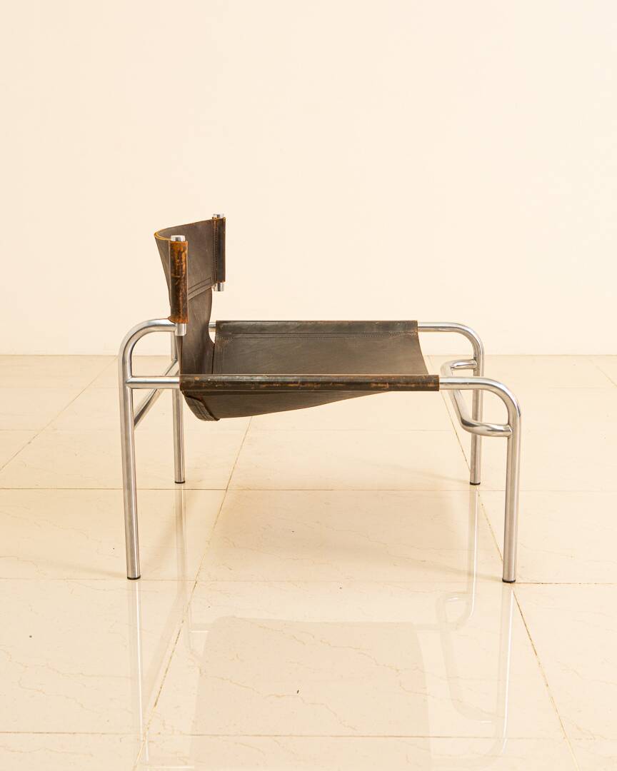 "SZ12" armchair in brown leather by Walter Antonis for Spectrum 60's