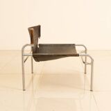 "SZ12" armchair in brown leather by Walter Antonis for Spectrum 60's
