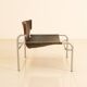 "SZ12" armchair in brown leather by Walter Antonis for Spectrum 60's