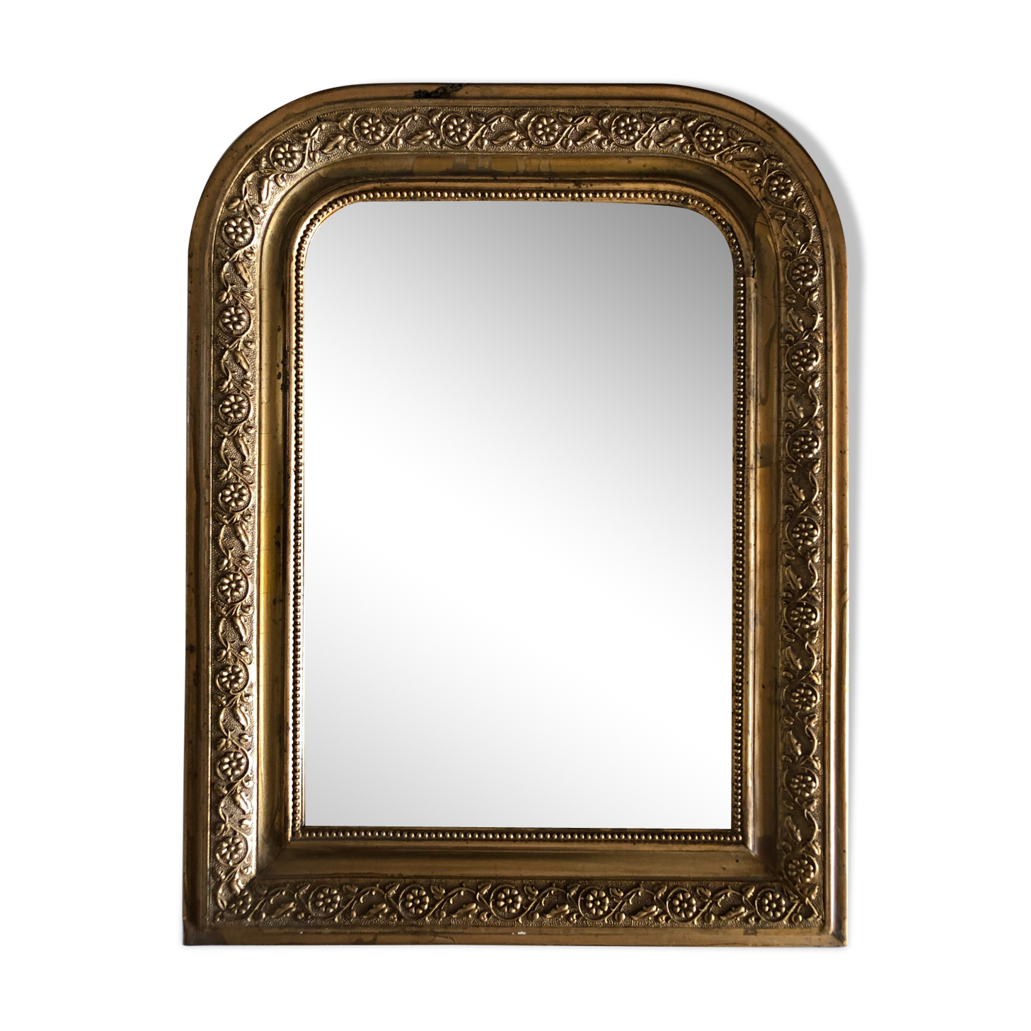 Philippe Louis mirror in gilded stucco