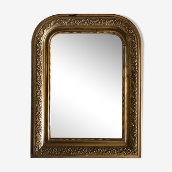Miroir Louis Philippe en stuc doré