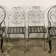 Garden chairs and armchairs (series of 4) vintage 1980 in wrought iron