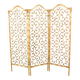 Vintage rattan room divider – ornate folding screen (1970s)