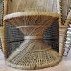Vintage Peacock Cobra Chair / 1970s  King Rattan Chair in Emmanuelle Style