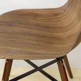 Set of 4 chairs in ABS, wood and metal