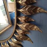 Sun mirror 75 cm gold metal period 1950