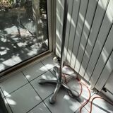 Vintage polished steel floor lamp