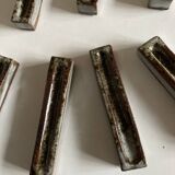 Set of 7 modernist pyrite stoneware potter's knife holders 1970