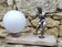 Art deco lamp in footballer marble