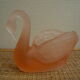 Empty pockets, vintage pink glass swan pot cover
