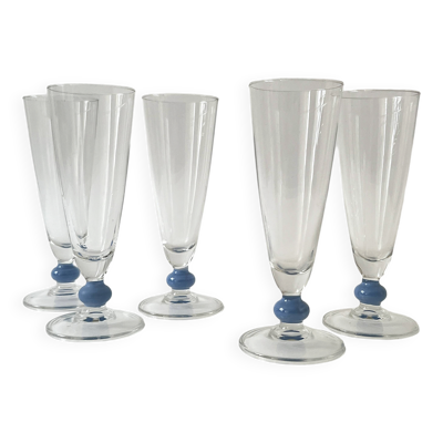Service de 5 verres en verre de Murano, vers 1970