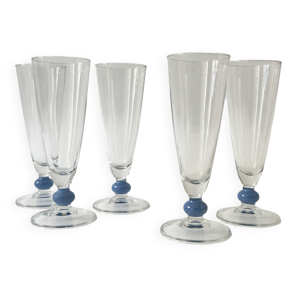 Service de 5 verres en verre de Murano, vers 1970
