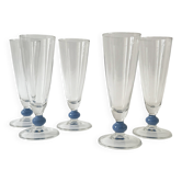 Service de 5 verres en verre de Murano, vers 1970
