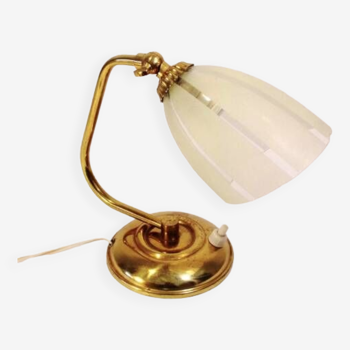 Bedside lamp, brass and glass, 1950