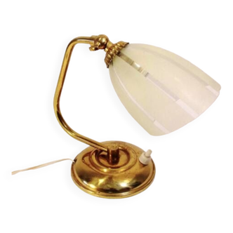 Bedside lamp, brass and glass, 1950