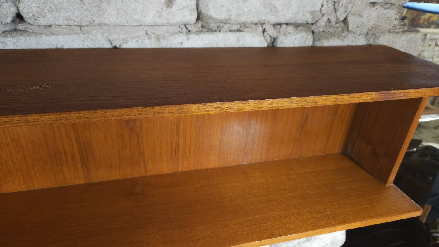 Scandinavian teak wall shelf 1960