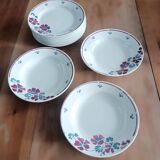 Set of 12 earthenware plates Salins, Nelly red