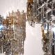 Set of 2 Kinkeldey Hollywood Regency waterfall crystal glass wall lights, 1970