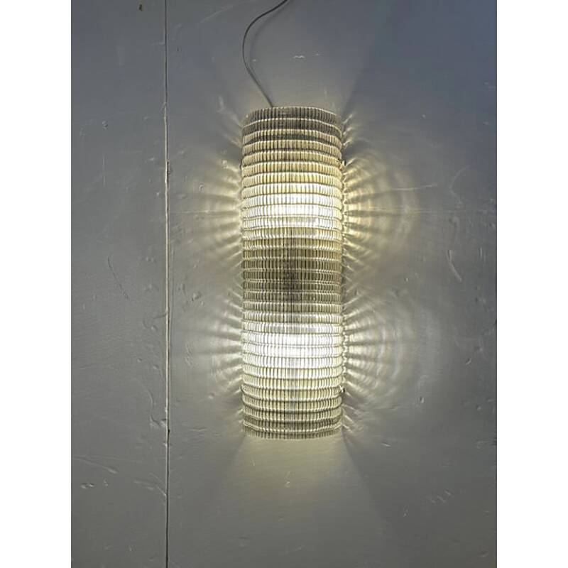 Set of Two Contemporary Smoked Diamonded Rectangular Murano Wall Sconces