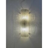 Set of Two Contemporary Smoked Diamanted Rectangular Murano Wall Sconces