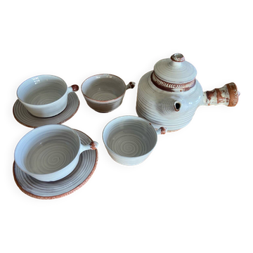 Teapot, 4 cups and 2 saucers Vallauris 50s Grandjean Jourdan