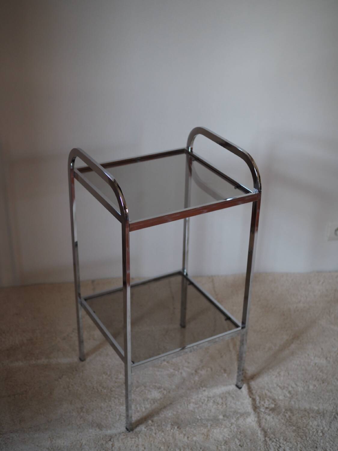 Vintage chrome metal saddle