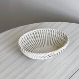 Small white ceramic twisted basket