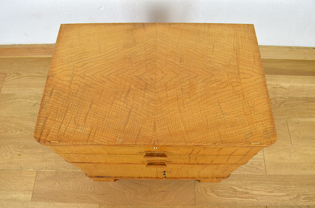 Vintage low furniture in blond wood 1940