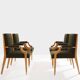 Set de fauteuils en frêne Néoclassiques d’André Arbus 1940