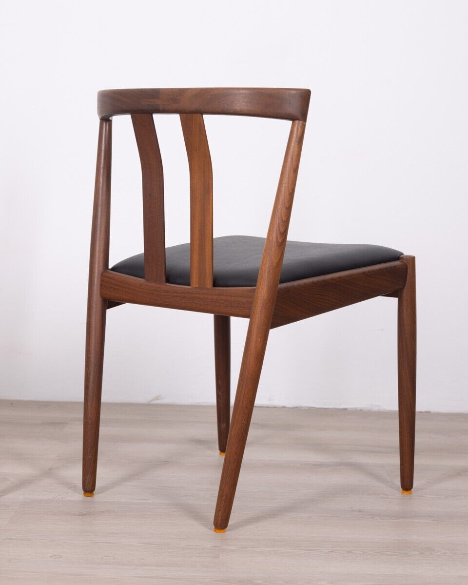 Pair of Vintage 60's Chairs in Teak Wood and Leather Danish Design