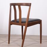 Pair of Vintage 60's Chairs in Teak Wood and Leather Danish Design