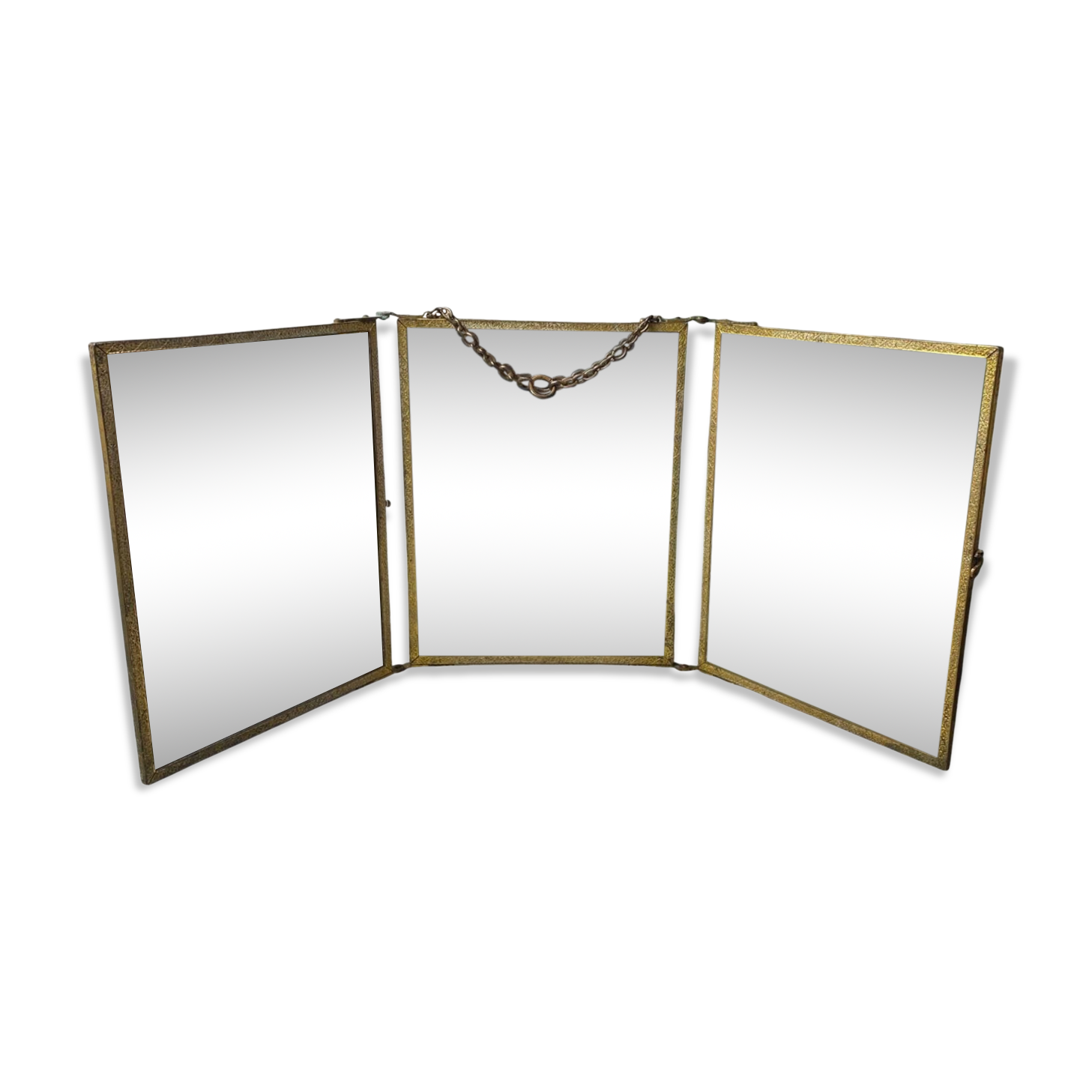 Vintage barber triptych mirror