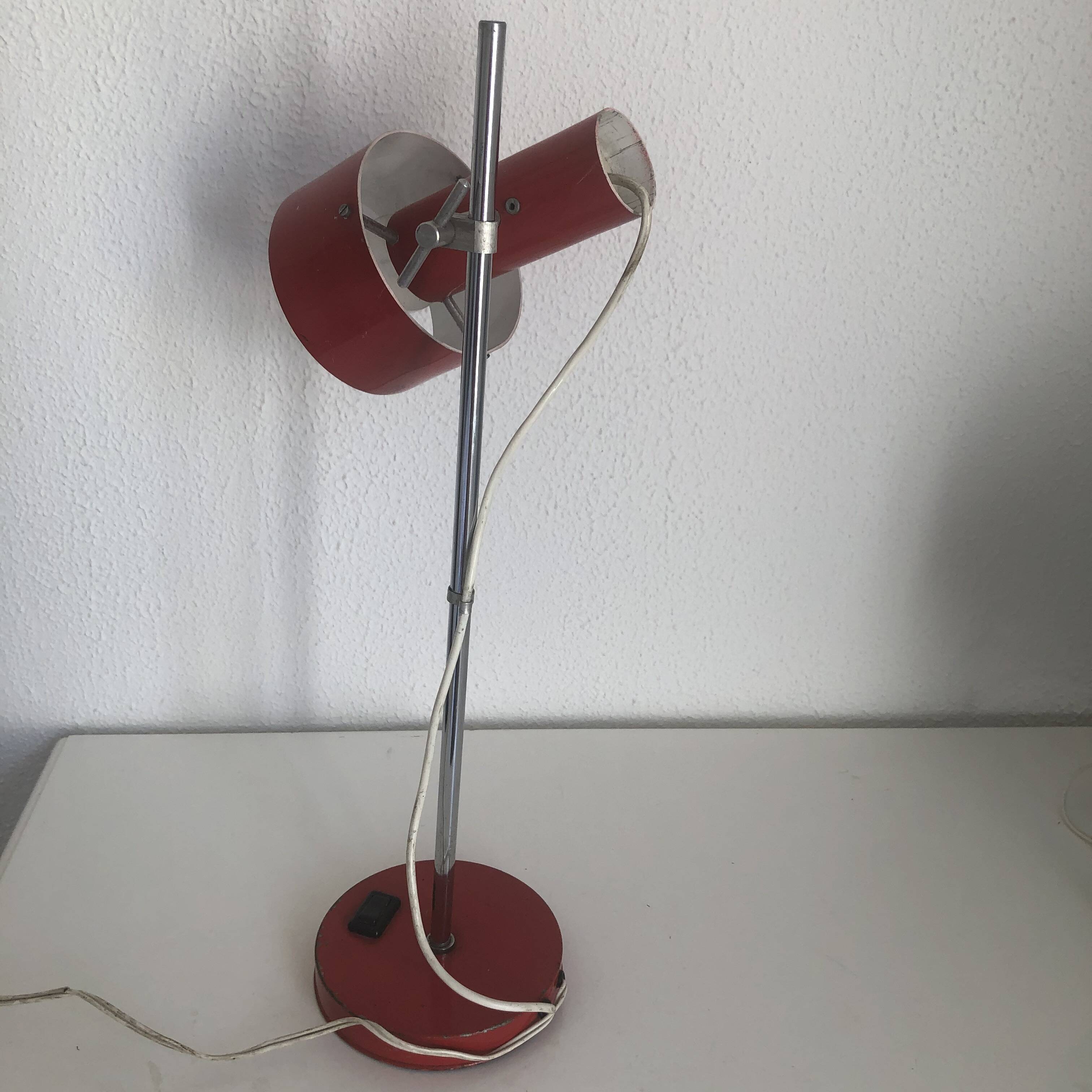 Vintage 1960 Monteuse Delmas devil red lamp - 44 cm