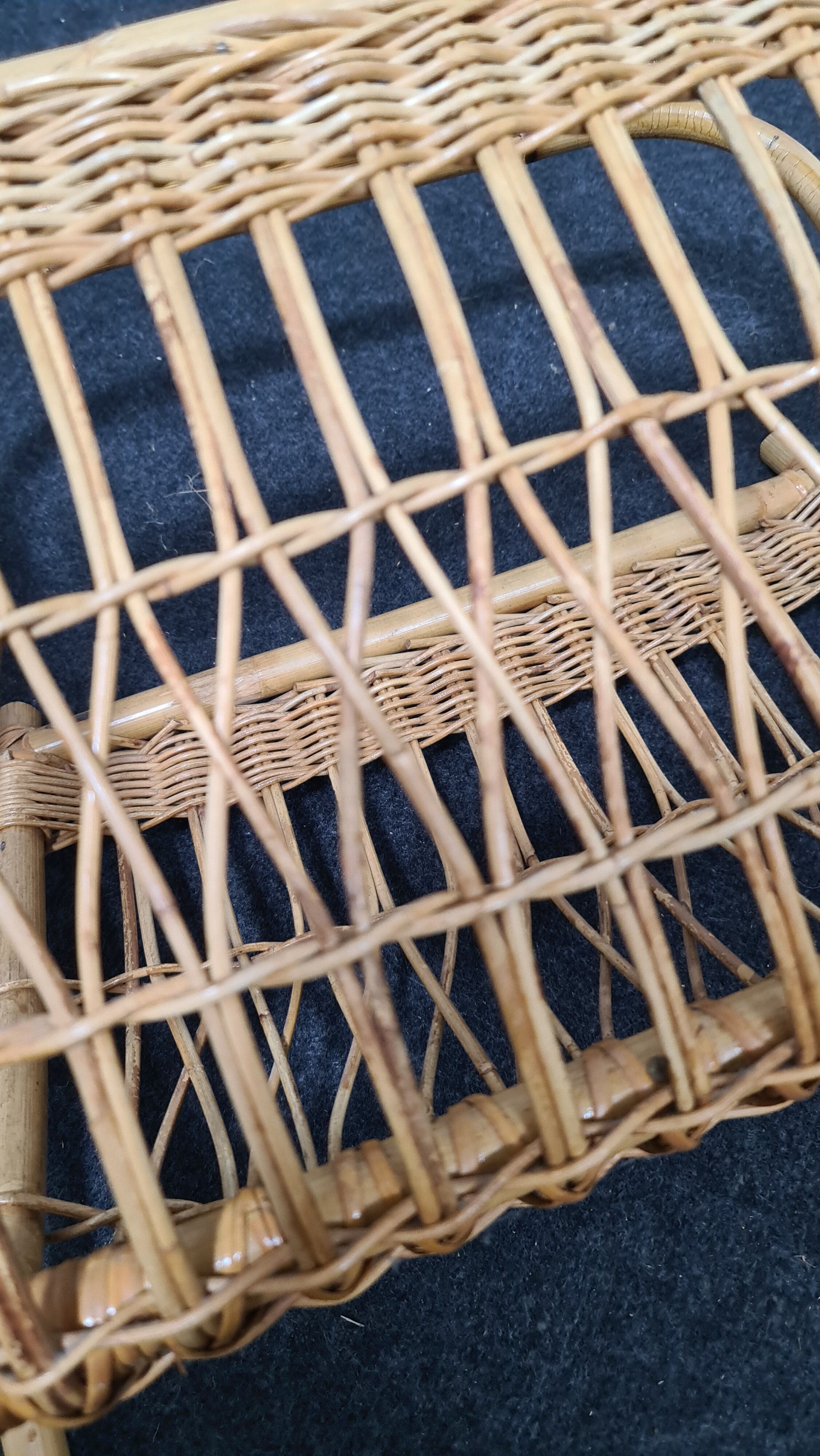 Vintage wicker paper or magazine rack