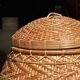 Large oval basket Indonesian weaving with lid H65 D50