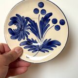 duo d'assiettes  à dessert en porcelaine décor floral peint à la main