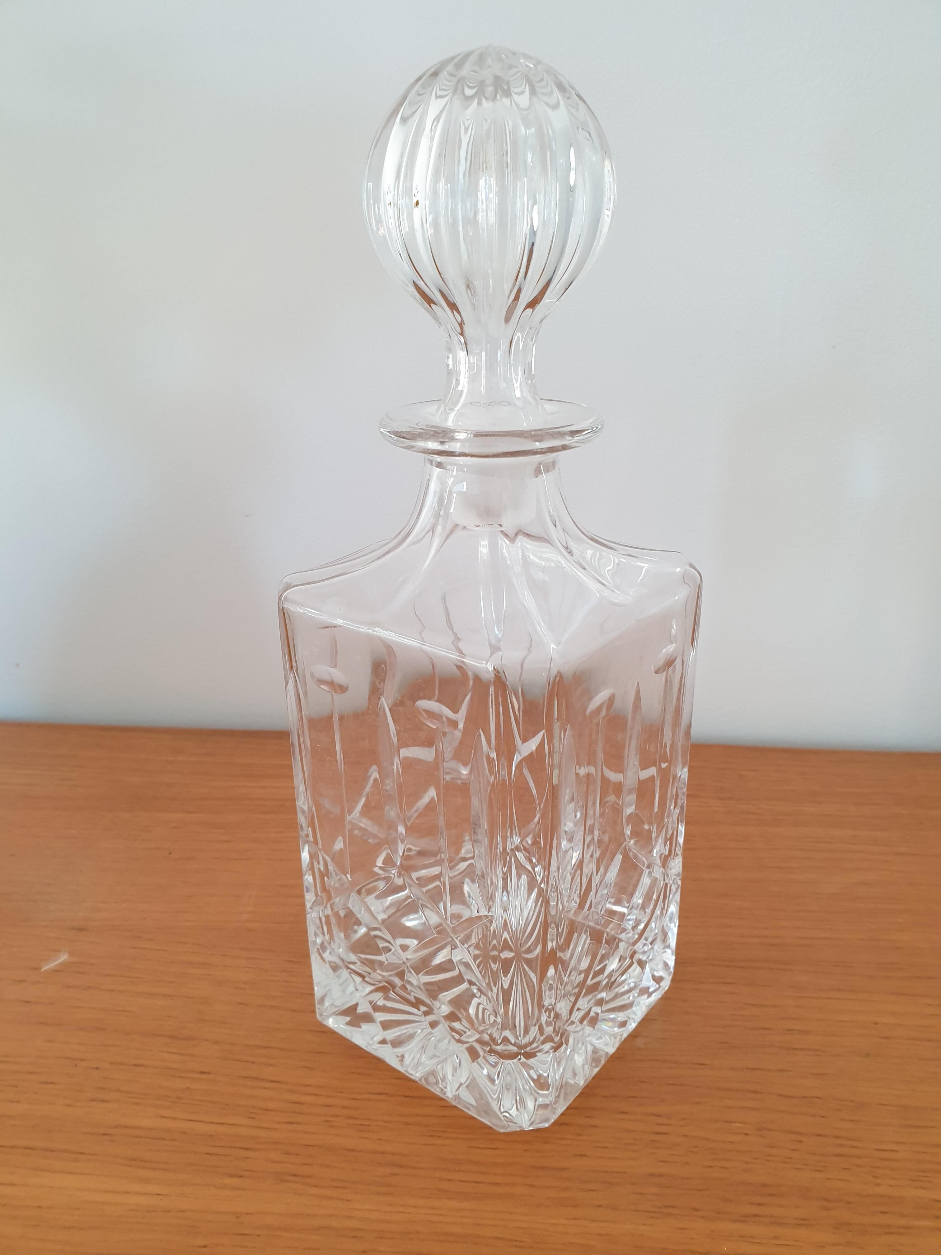 Chiseled glass whisky carafe