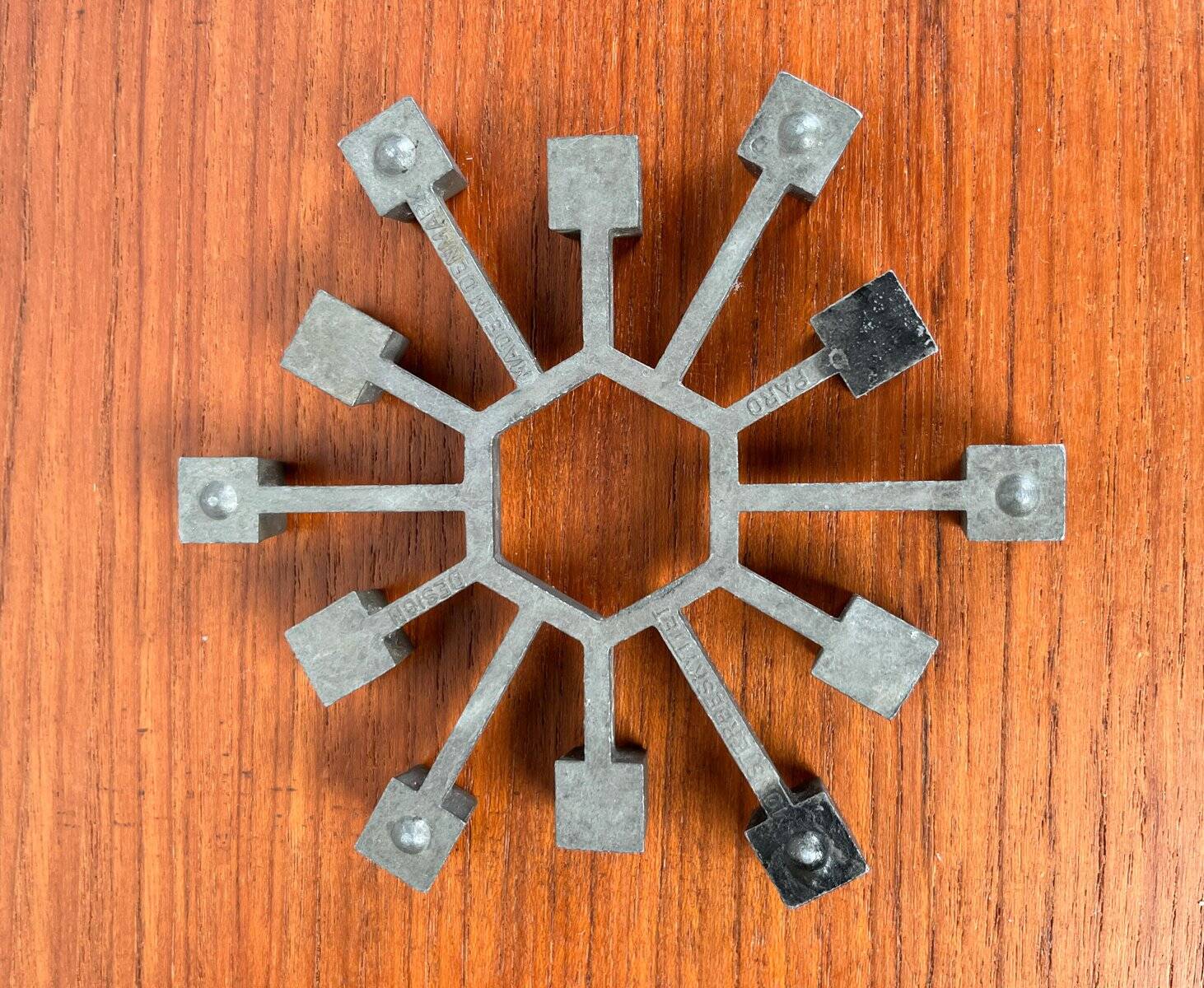 Brutalist Danish candlestick in cast iron from the mid-century by Jens H. Quistgaard for Paro, 1960s.