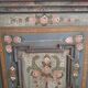 Antique blue hand-painted small Alpine wardrobe, circa 1810-20