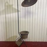 Floor lamp, e-reader door reviews with rattan basket circa 1950