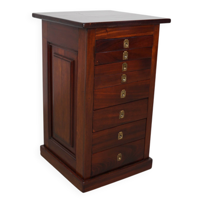 Cabinet de collection ancien en acajou anglais, XIXe siècle